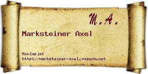 Marksteiner Axel névjegykártya